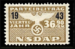 Nazi Party Dues Stamp  1943 36.90RM